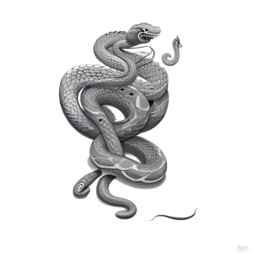 a snake with a sword tattoo design idea