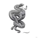 a snake with a sword tattoo design idea