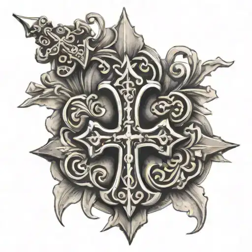 orthodox cross tattoo design idea