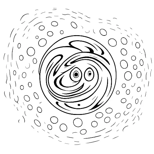 water drop black hole tattoo design idea