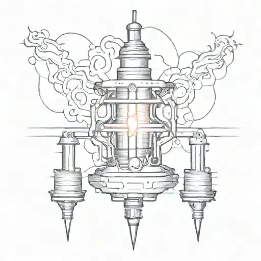 tesla coil tattoo design idea