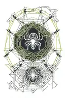 web. with a chip in the center representing a spider tattoo design idea