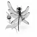 dragonfly poppies art nouveau tattoo design idea