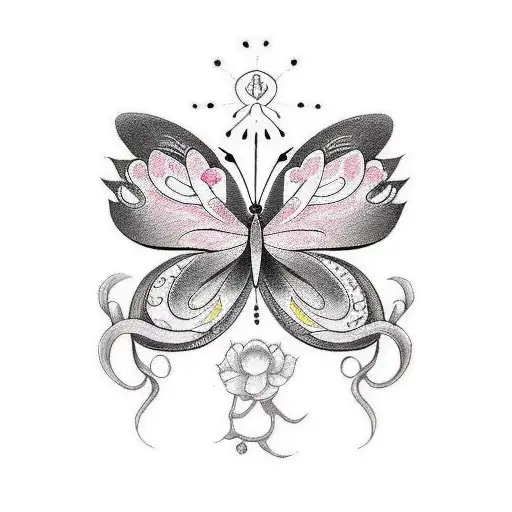 dangerous, toxic, beautiful butterfly  tattoo design idea