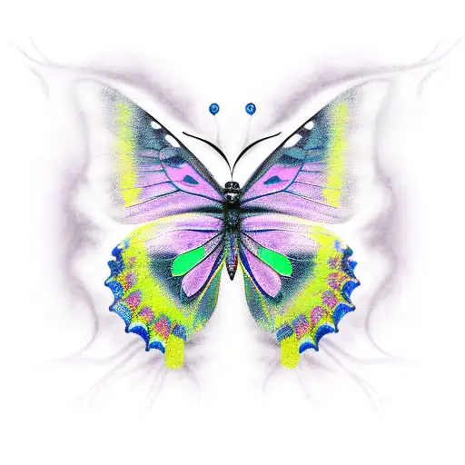 dangerous, toxic, beautiful butterfly  tattoo design idea