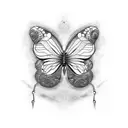 dangerous, toxic, beautiful butterfly  tattoo design idea