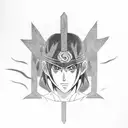 Itachi, raven, sharingan, snake, Nordic  tattoo design idea