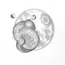 Waxing Crescent 4% illuminated with 23 23 tattoo design idea