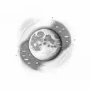 Waxing Crescent 4% illuminated with 23 23 tattoo design idea