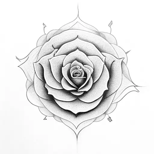  roses and mandala  tattoo design idea