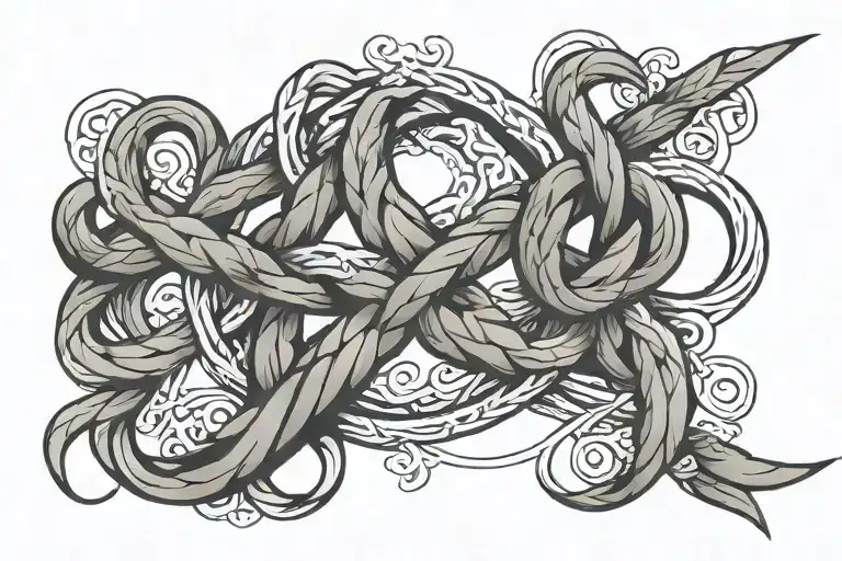 square knot with Pfaddinder script tattoo design idea