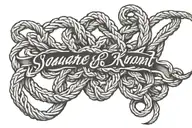 square knot with Pfaddinder script tattoo design idea