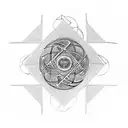 Armenian symbol of eternity in geometry split like the yin and yang tattoo design idea