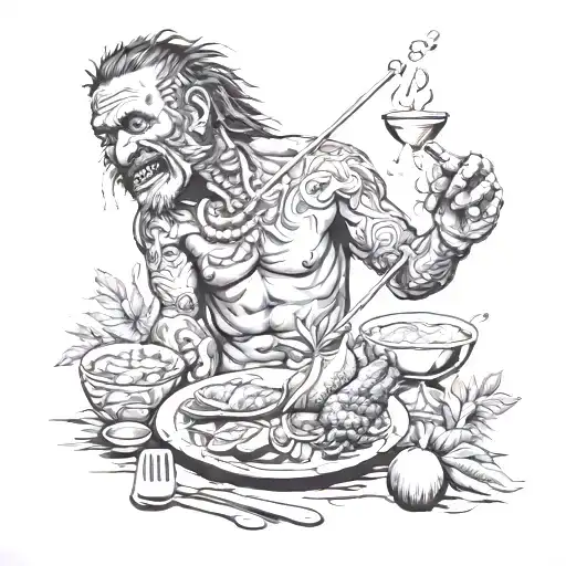 Fijian cannibal feast tattoo design idea