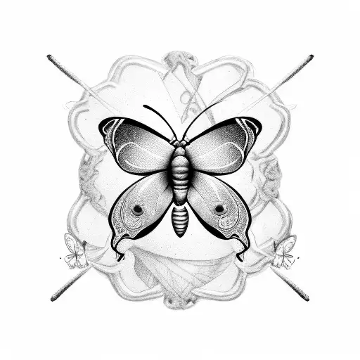 A butterfly with a TBI survivor ribbon in the middle that has along the ribbon edges a zipper opening that is revealing  tattoo design idea