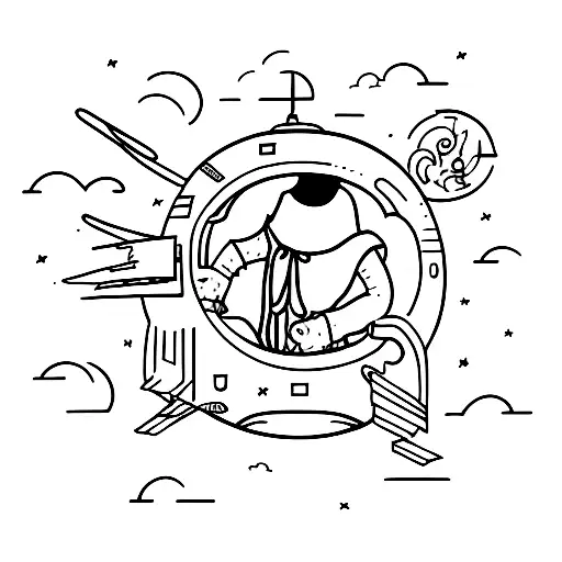 hanged man from moon tattoo design idea