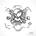 hanged man from moon tattoo design idea