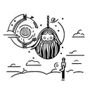 hanged man from moon tattoo design idea