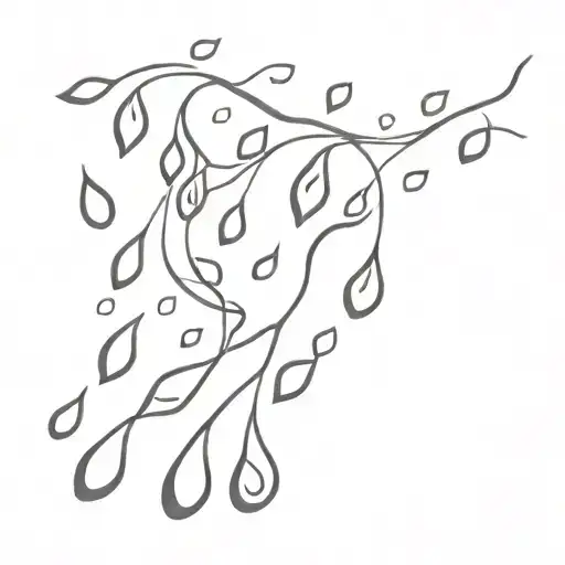 love rain drops tattoo design idea
