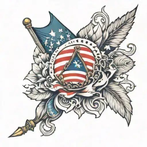 3d patriotic arm sleeve tattoo design idea