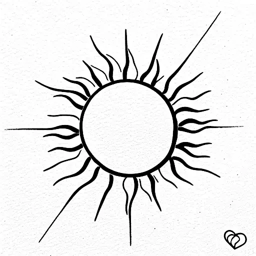 sun from the filipino flag in the shape of a heart  tattoo design idea