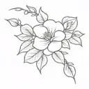 rose jasmine vine tattoo design idea