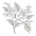 rose jasmine vine tattoo design idea