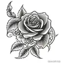 rose jasmine vine tattoo design idea
