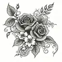 rose jasmine vine tattoo design idea