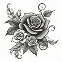 rose jasmine vine tattoo design idea