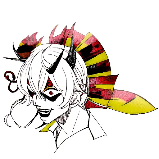 Hannya mask tattoo design idea