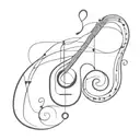 Combine elements of drawing and music in a minimalist tattoo design, showcasing the beauty of both art forms tattoo design idea