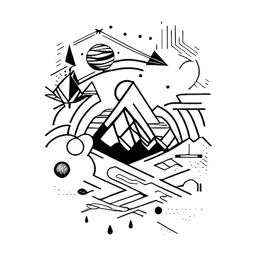 gravity point tattoo design idea