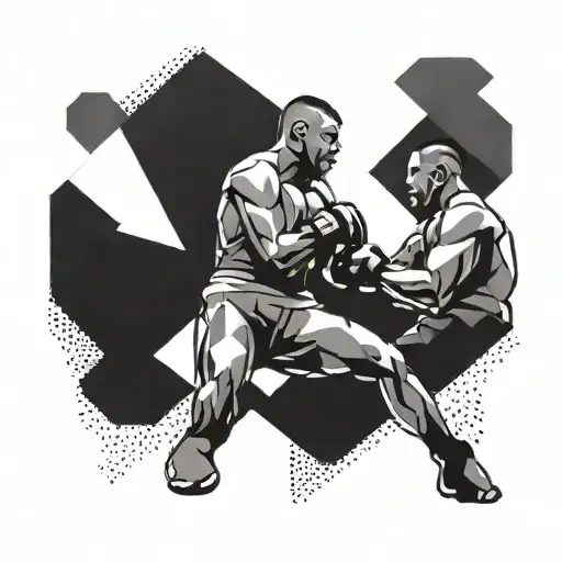An abstract geometric design representing the intensity and focus of MMA fighting tattoo design idea