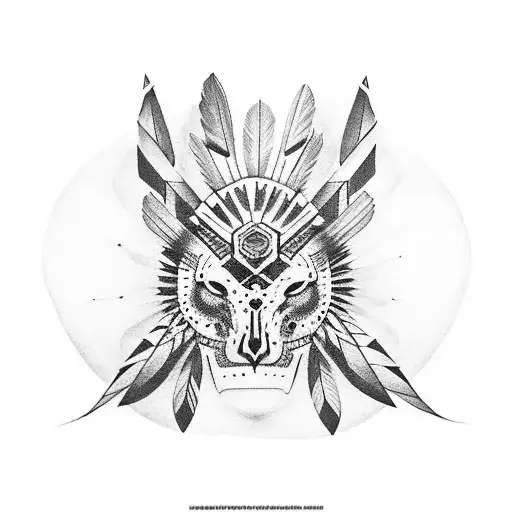 native american and spanish conquistador tattoo design idea