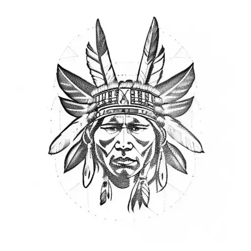 native american with spanish conquistador tattoo design idea