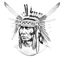native american with spanish conquistador tattoo design idea