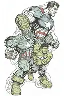 captain America Superman Hulk smashing tattoo design idea