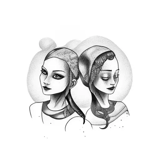 sibling tattoo, 2 older sisters 1 younger brother  tattoo design idea