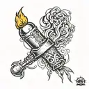 molotov bomb  tattoo design idea