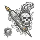 molotov bomb  tattoo design idea