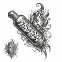 molotov bomb  tattoo design idea