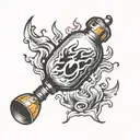 molotov bomb  tattoo design idea