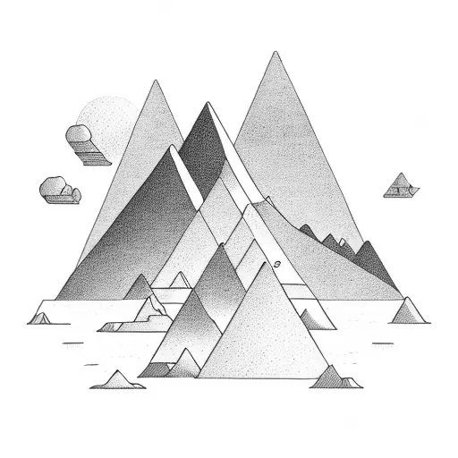 golden gate, couché de soleil, pyramide maya tattoo design idea