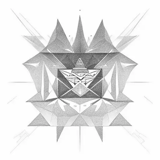 golden gate, couché de soleil, pyramide maya tattoo design idea