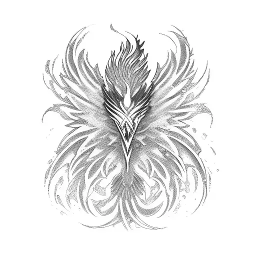 masculine phoenix with time tattoo tattoo design idea