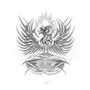 masculine phoenix with time tattoo tattoo design idea