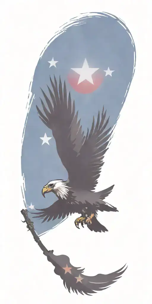 patriotic tattoo depicting the 101st airborne crest and the welcome to Las Vegas sign with the combat infantry badge  tattoo design idea