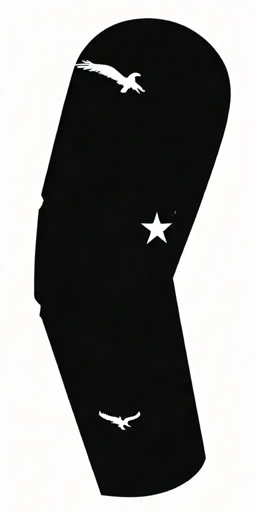 patriotic tattoo depicting the 101st airborne crest and the welcome to Las Vegas sign tattoo design idea