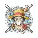 one piece anime tattoo design idea